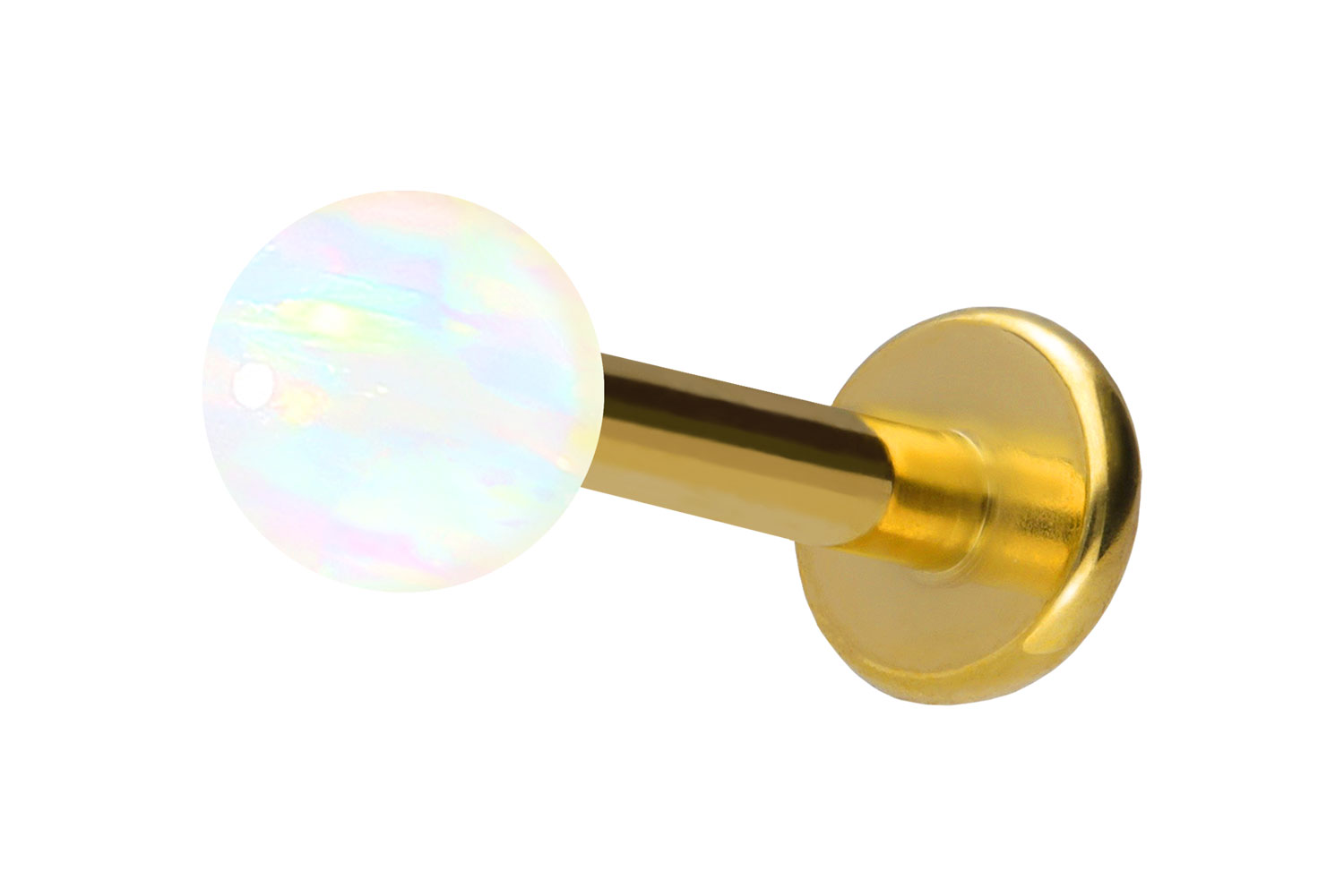 Titan Labret Piercing mit Innengewinde SYNTHETISCHER OPAL